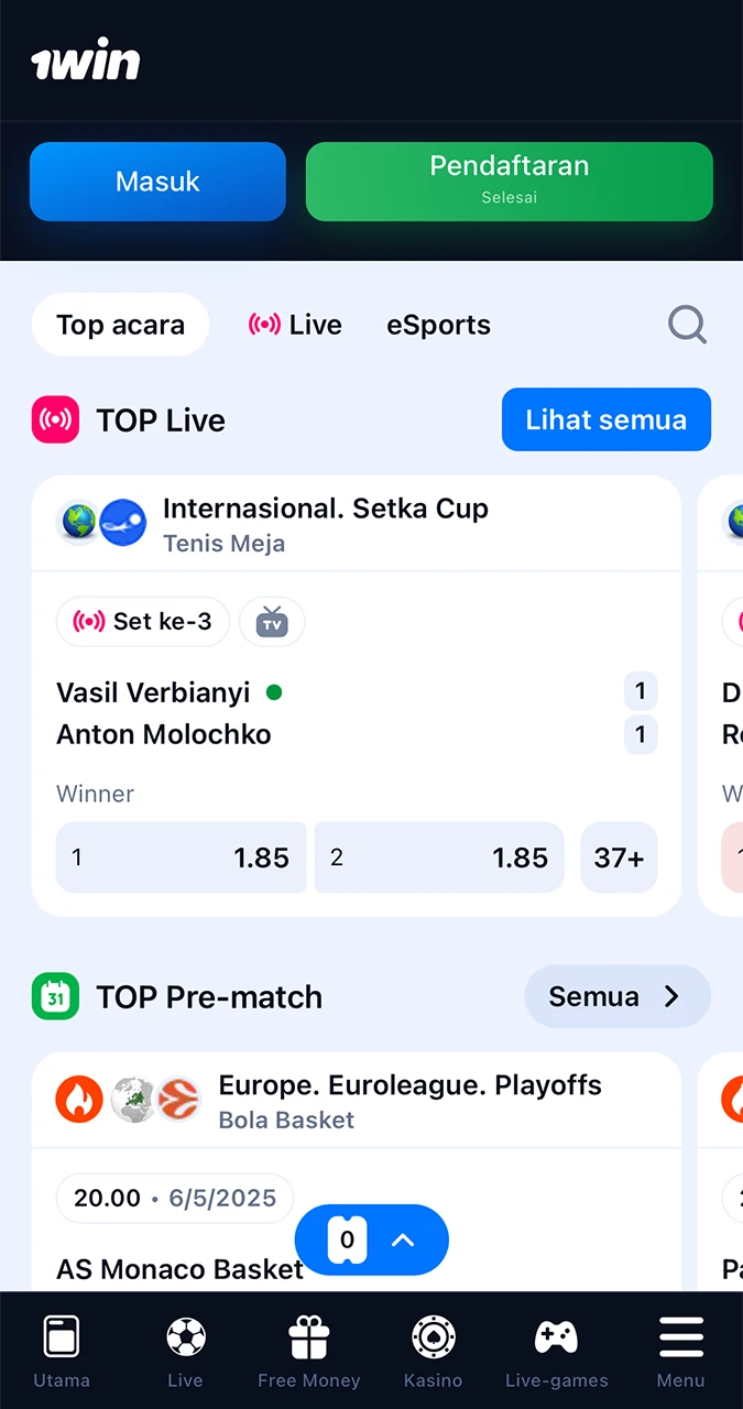 Bet on sports in the 1win app.
