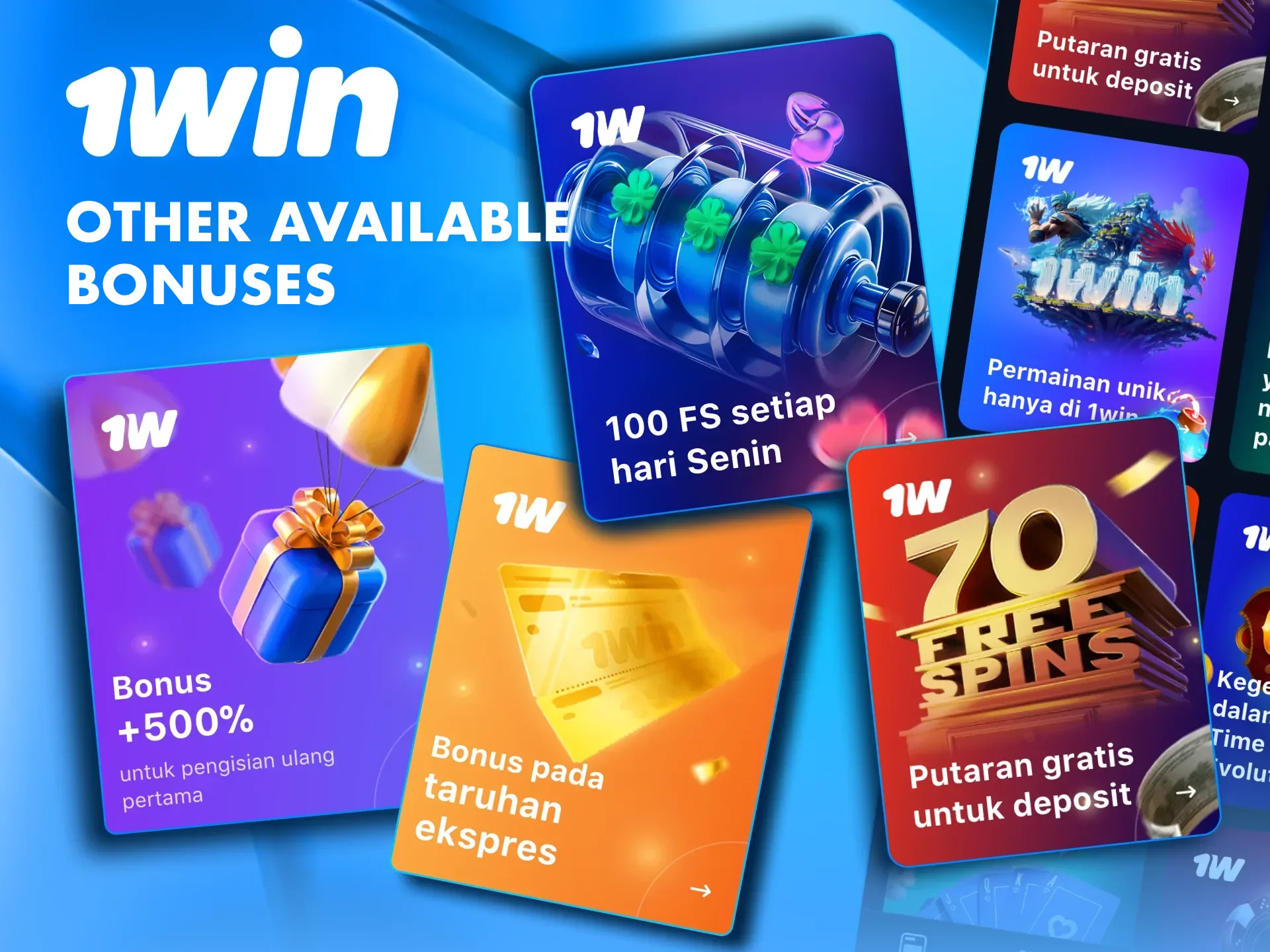 Explore all the bonuses available from 1win casino.