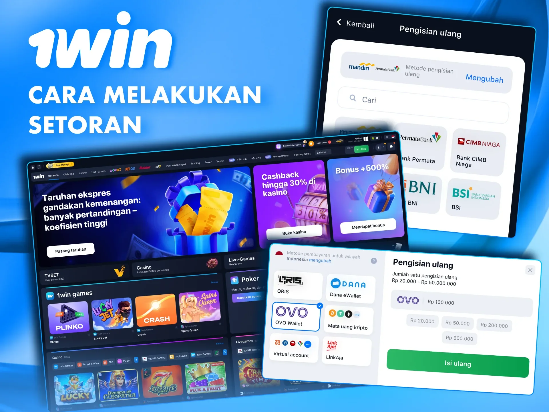 Pemain 1win dapat menikmati permainan segera setelah menyelesaikan deposit mereka.