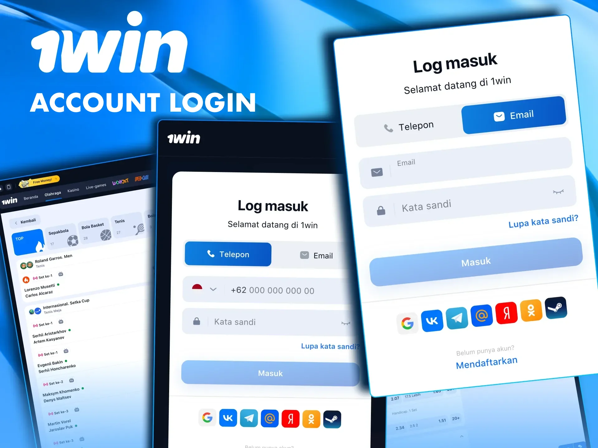 To access betting on the 1win website, you must log in to your account.