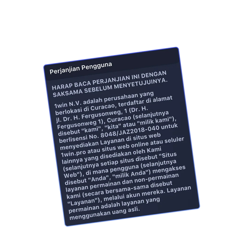 Baca dengan cermat aturan utama situs perjudian 1win.