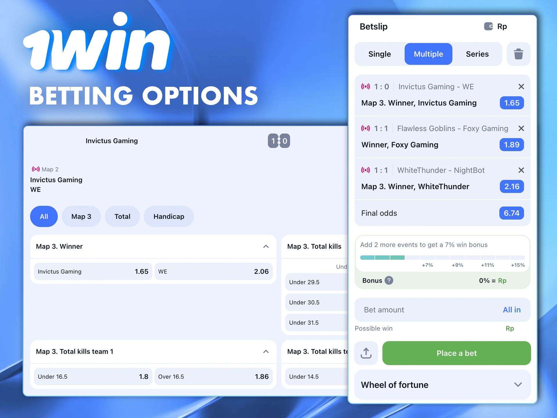 Learn about all the types of bets available on the 1win website.