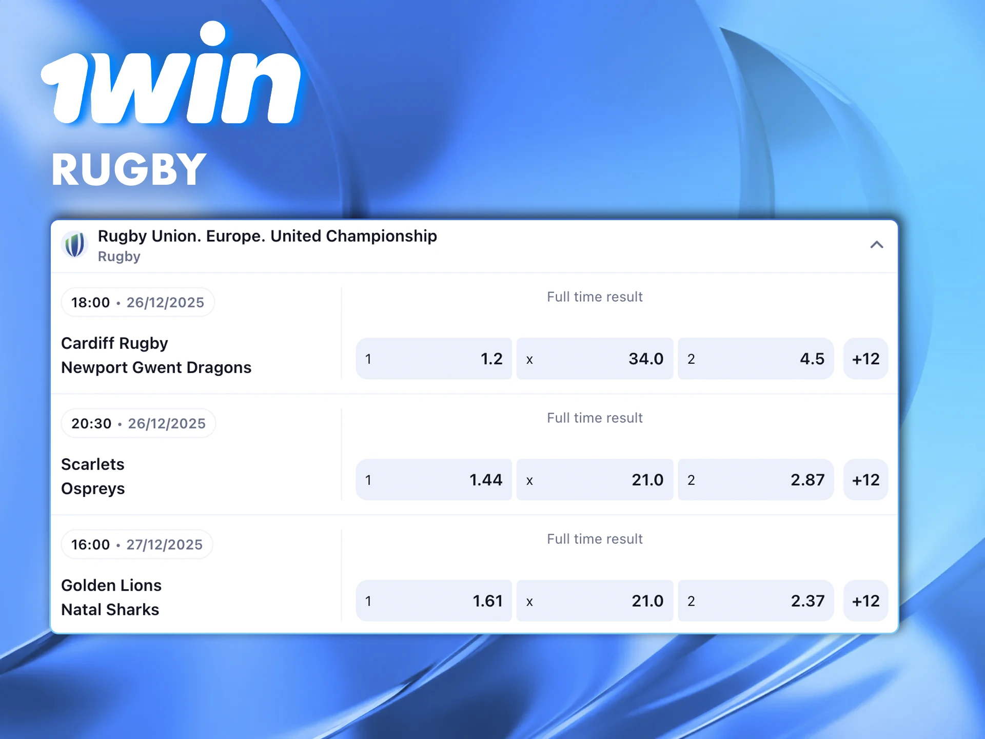 Monitor the field conditions and make your predictions at 1win for rugby.