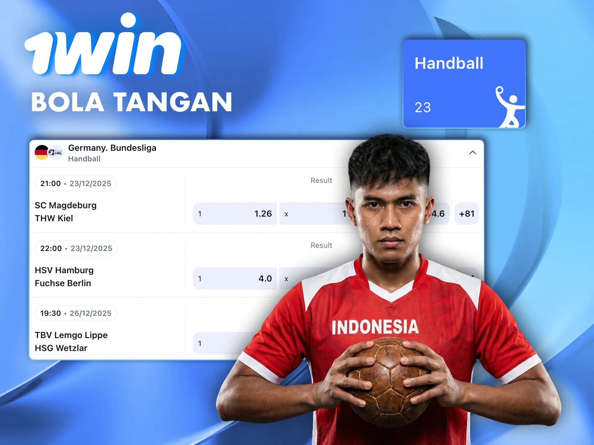 Dapatkan pengalaman tak terlupakan dari taruhan Bola Tangan di situs 1win.