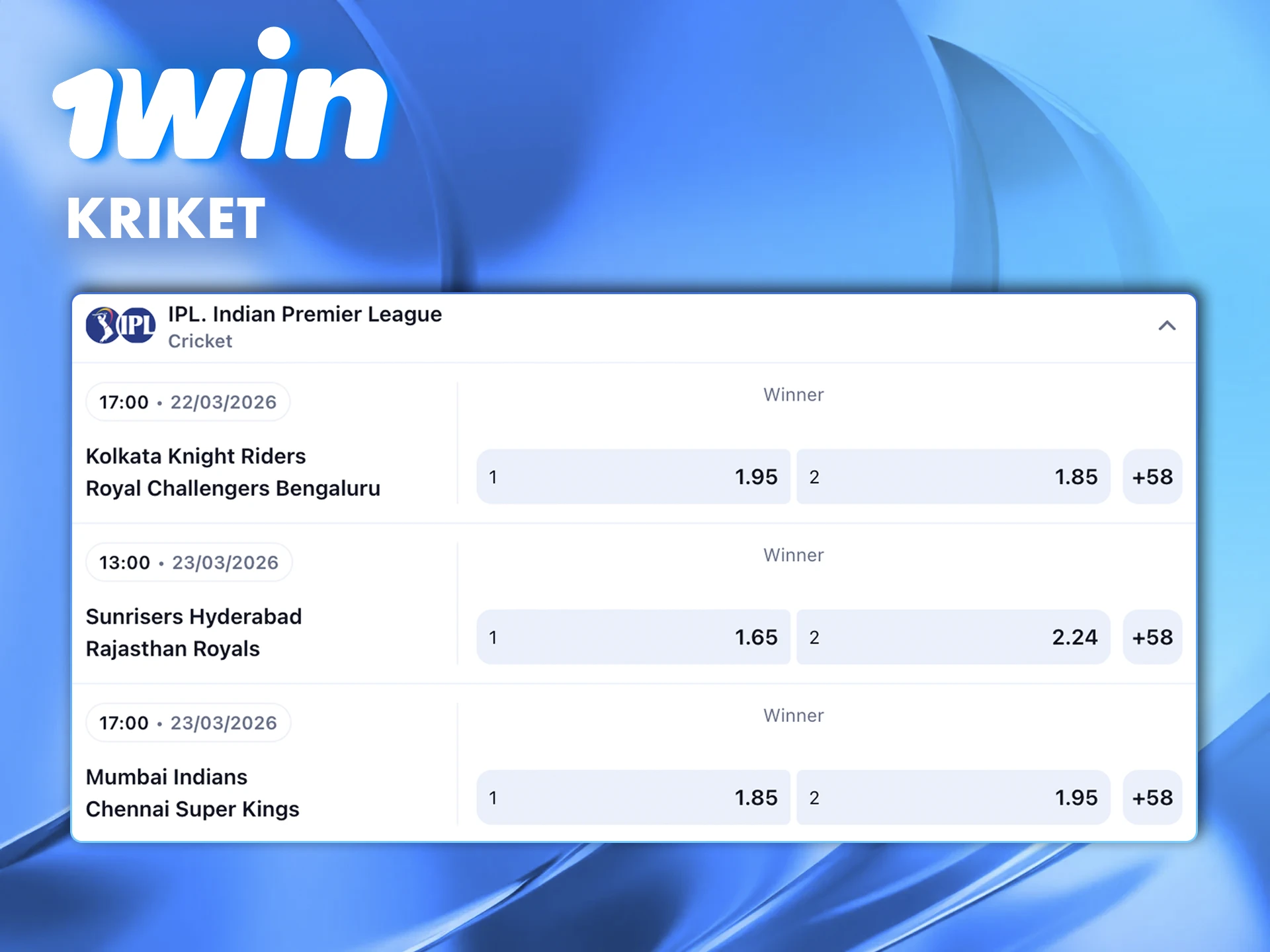 Bagikan kemenangan Anda dalam taruhan kriket dengan pemain lain di bandar taruhan 1win.