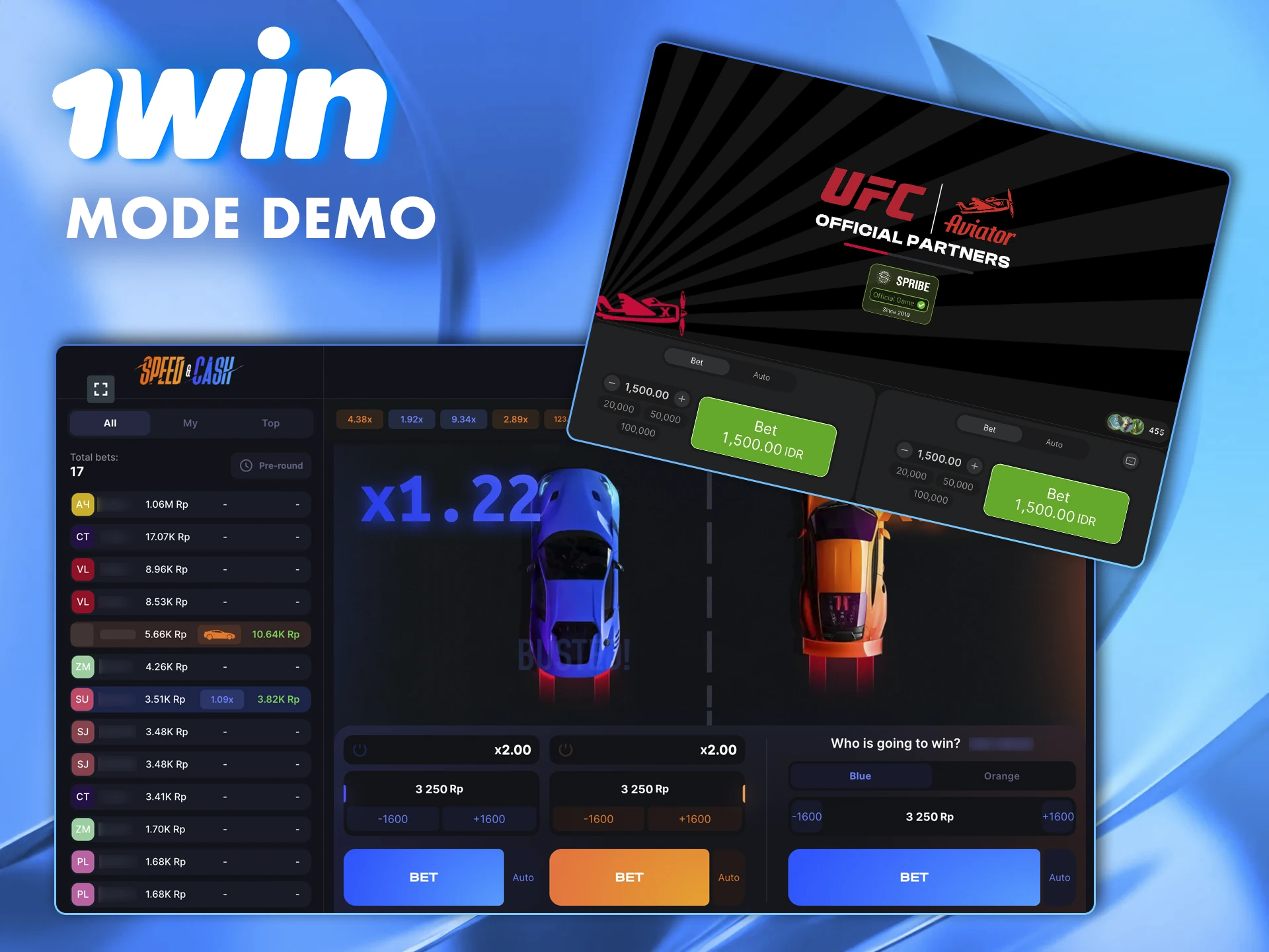 Dapatkan pengalaman dalam mode demo dari permainan terbaik di kasino 1win.